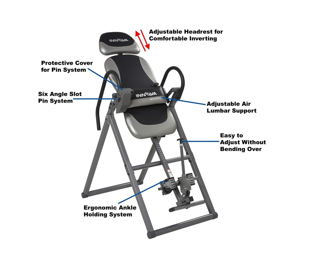 Innova ITX9900 Inversion Table with Air Lumbar Support, Black/Gray