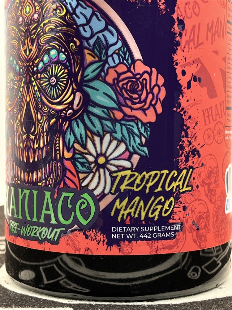 DARK LABS MANIACO High Stim Pre Workout Tropical Mango.