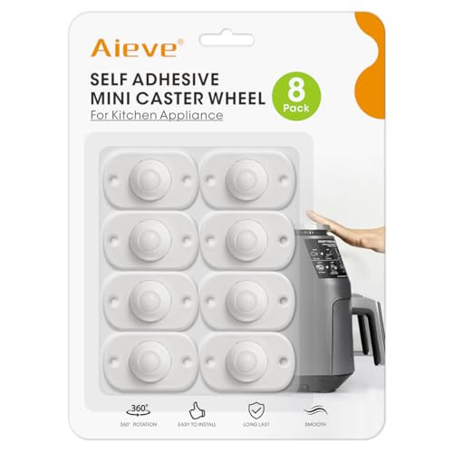 Self Adhesive Caster Wheels, 8 Pack Appliance Rollers 1 Plastic Ball Bearing