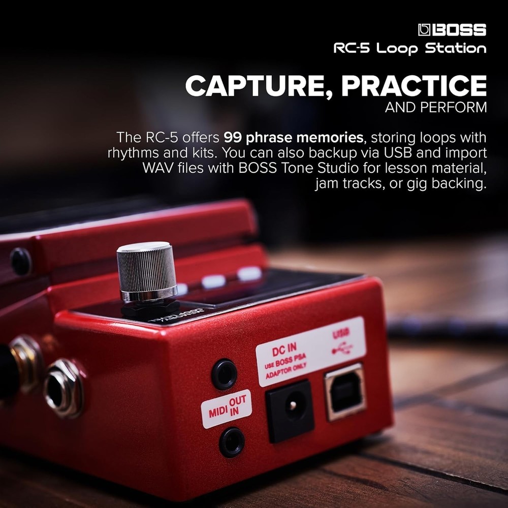 Boss RC-5 Loop Station | Advanced Looping Features in a Compact Pedal | 32-Bit A