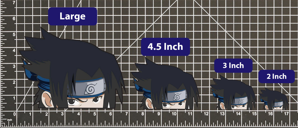Sasuke Uchiha Naruto STICKER DECAL -Peeker Peeking- 4 Different Sizes