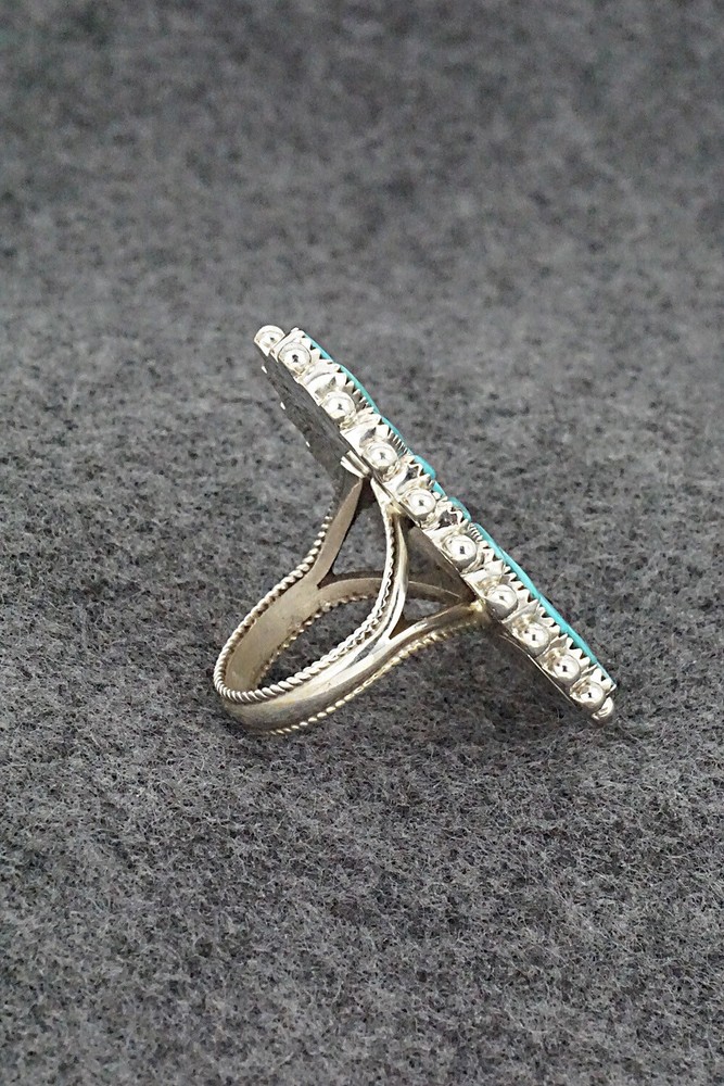 Turquoise & Sterling Silver Ring - Kyle Wilson - Size 8