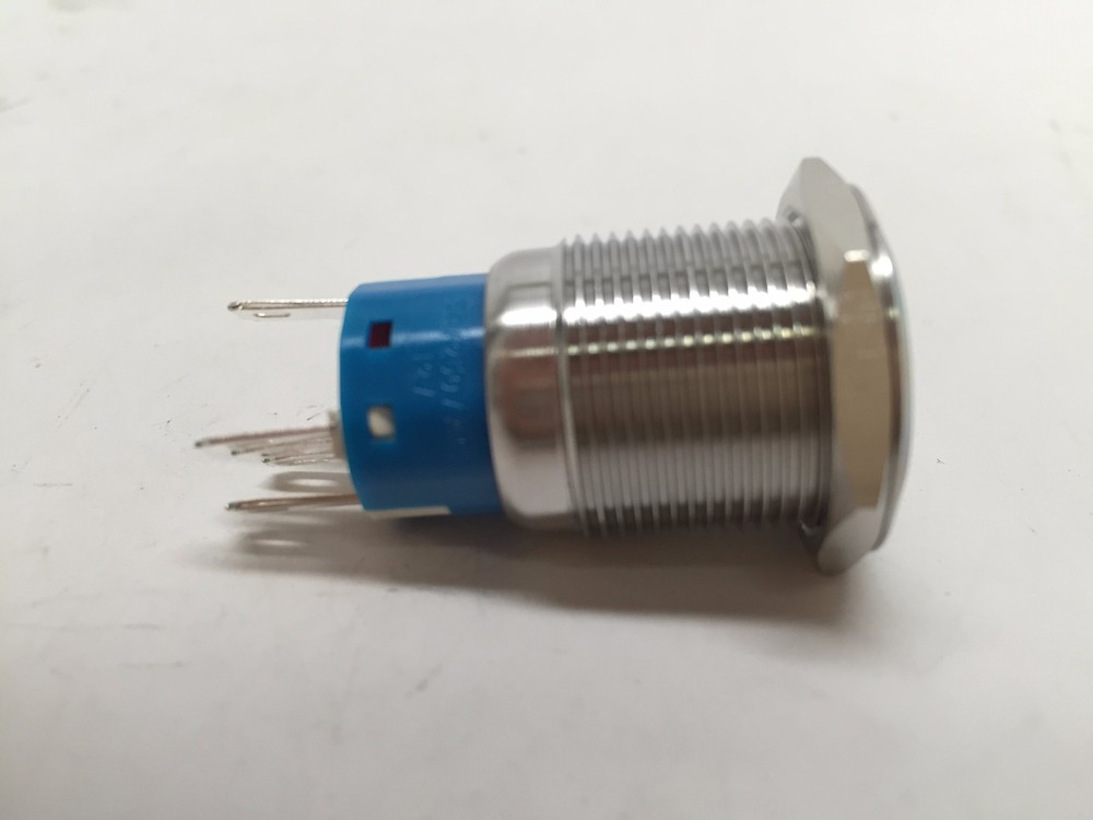 2 of Marine SS 304 Blue LED 12V Flush Light AUTO ON-OFF Push Switch Ring Button