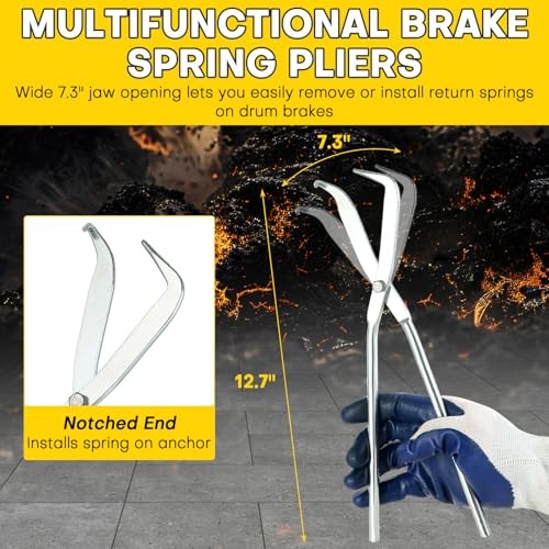 8PCS Drum Brake Tool Kit | Drum Brake Tool, Drum Brake Spring Tool Black