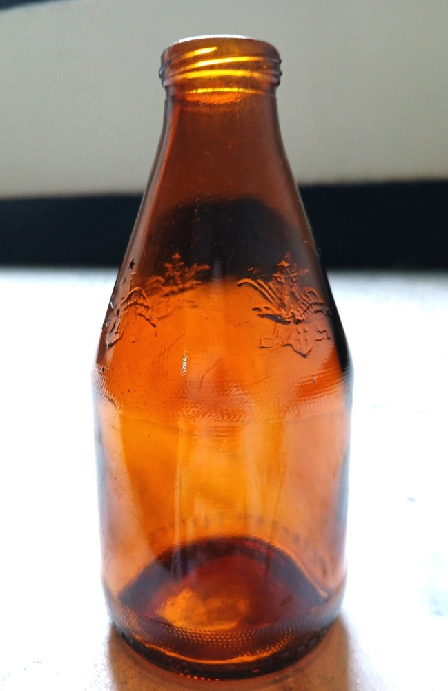 vtg 7oz Anheuser-Busch Bud embossed 1970s