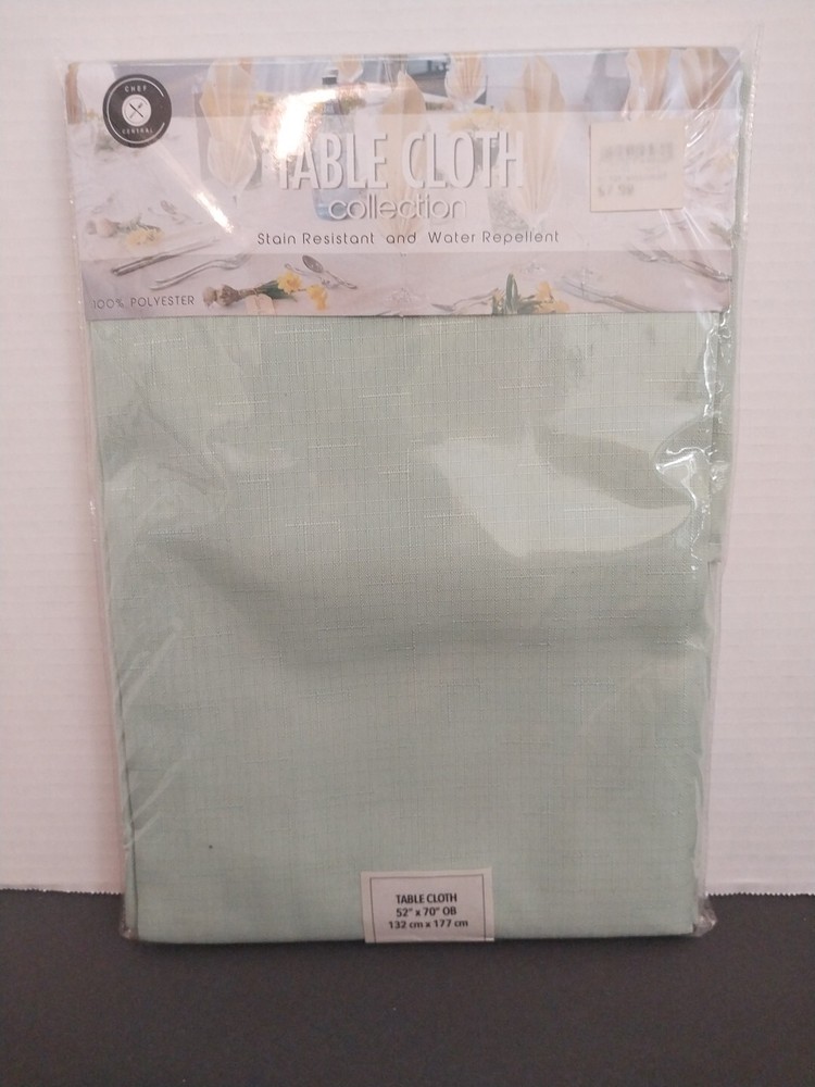Cheft Central 52x70 Inches Tablecloth. Light/soft Mint. Stain Resistant And...