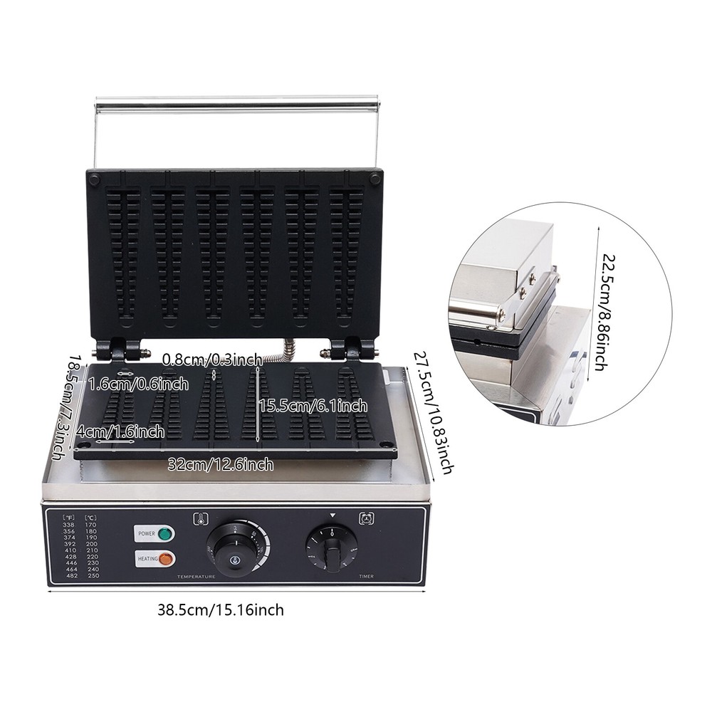 Commercial Electric Nonstick Stick Waffle Maker Machine Muffin Baking Machine