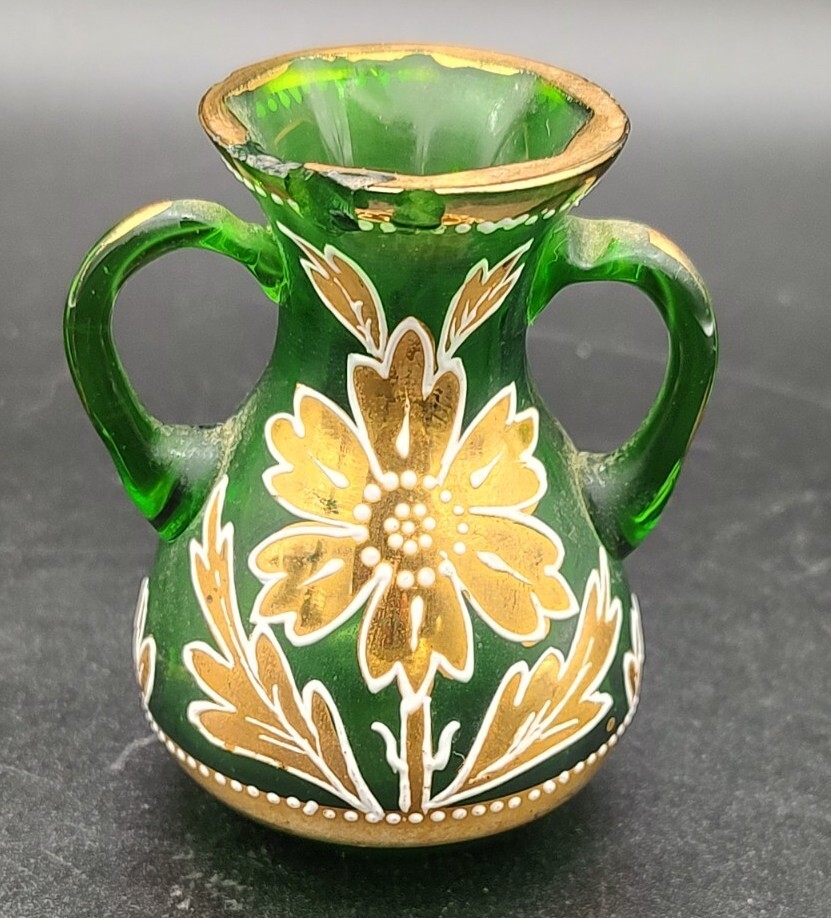 Vintage Blown Glass Double Handle Bottle