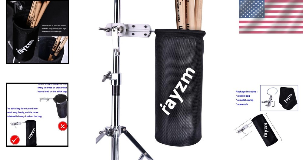Drum Stick Bag Holder for Drum Kit & Music Stand