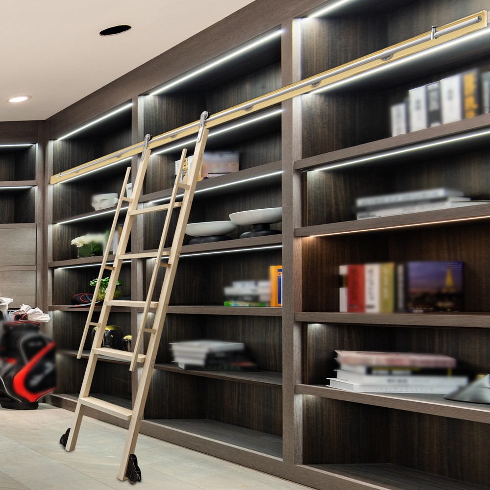 10 ft Stainless Rolling Ladder Hardware Rolling Library Ladder Track Rust-proof