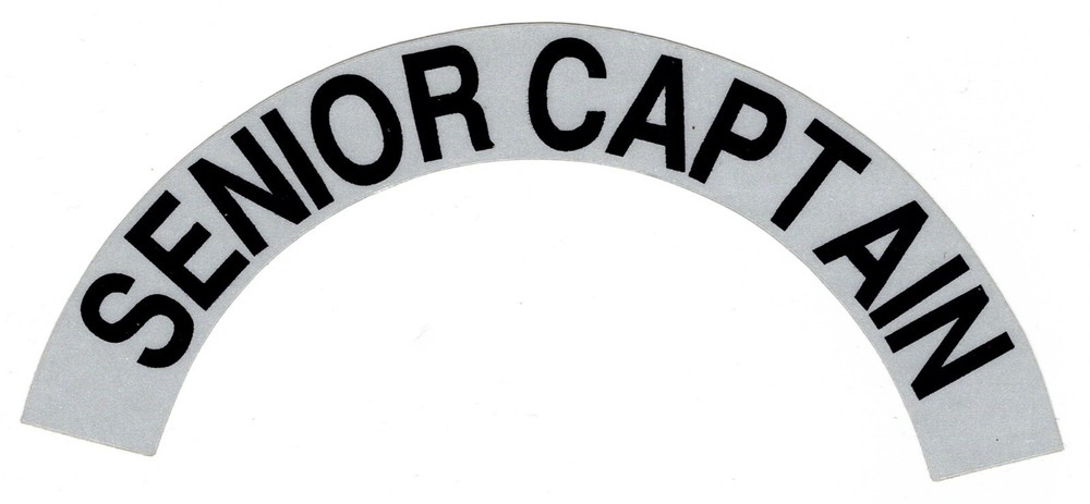 SENIOR CAPTAIN -  REFLECTIVE FIRE HELMET CRESCENT DECALS - A PAIR