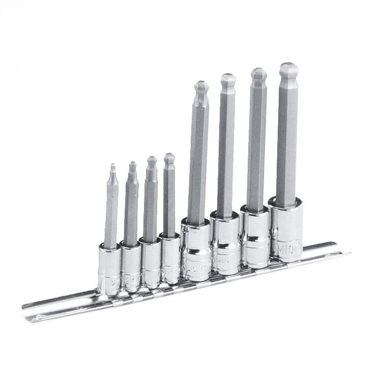 Genius Tools 8 Piece 1/4" & 3/8" Dr. Metric Wobble Hex Bit Socket Set - BS-23...