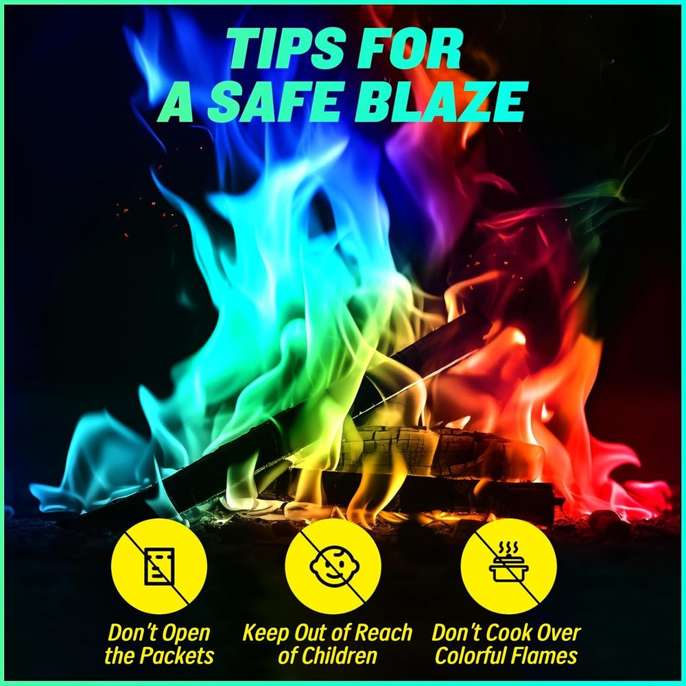 Fire Color Changing Packets Pit - Last Longer 5 Pack, Magical - 0.8 Oz