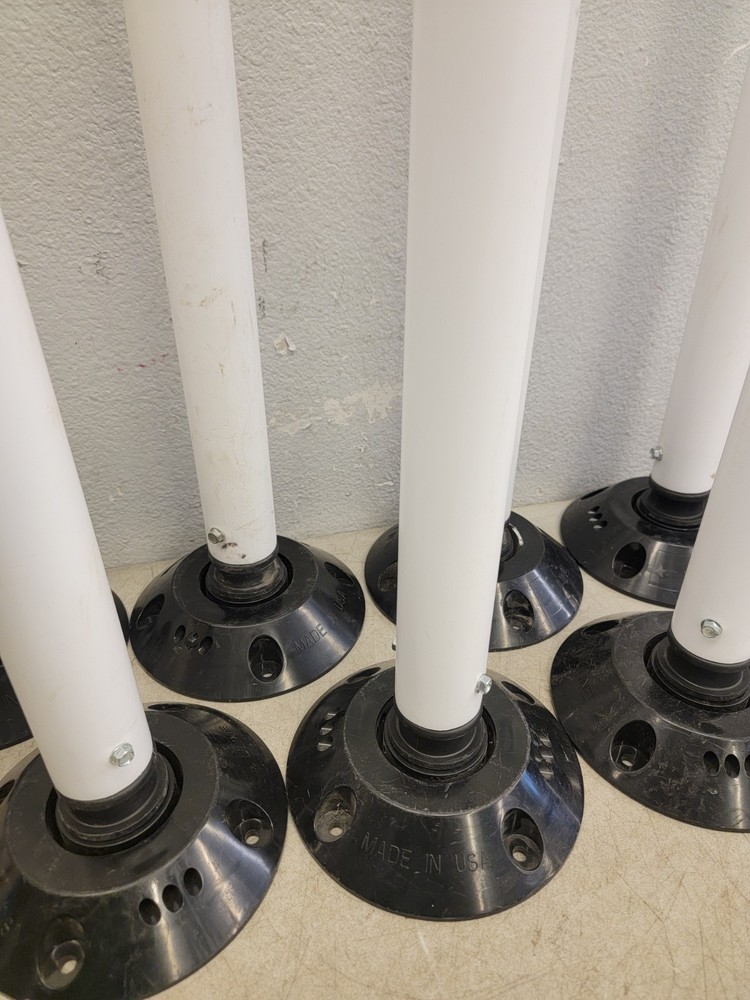 (7)ULINE Flexible Delineator Round Post with Base - 36", White