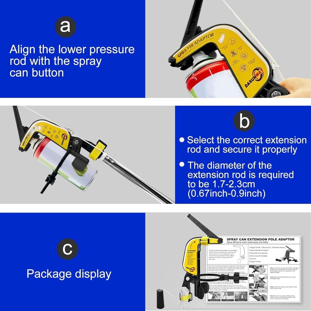 Durable Spray Can Extension Pole with Stable Support for High Cleaning Tasks