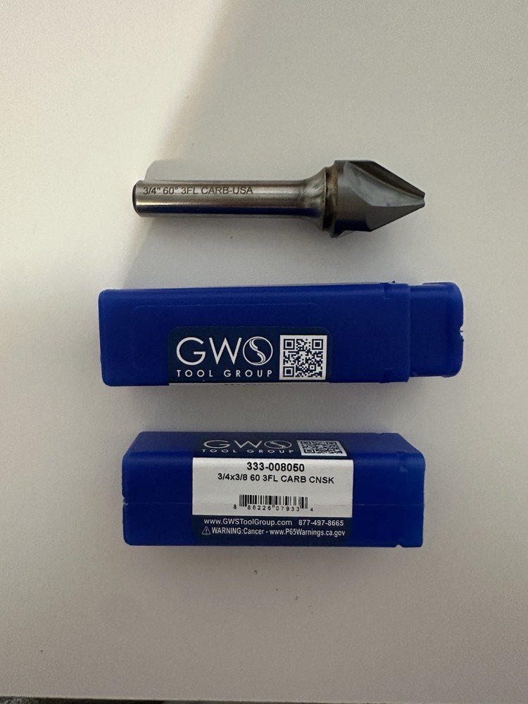 GWS Tool 3/4x3/8 60 3FL Carbide Countersink