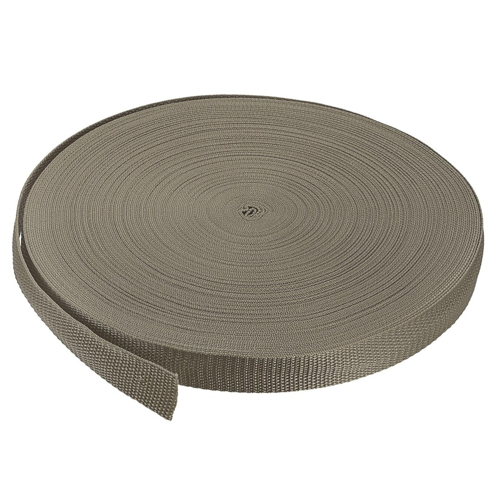 Lightweight Polypropylene Webbing Strap 1" 50 Yards Dark Khaki Strapping