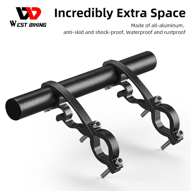 Bicycle Handlebar Extender Double Clamp Aluminum Bike Computer Light Bracket