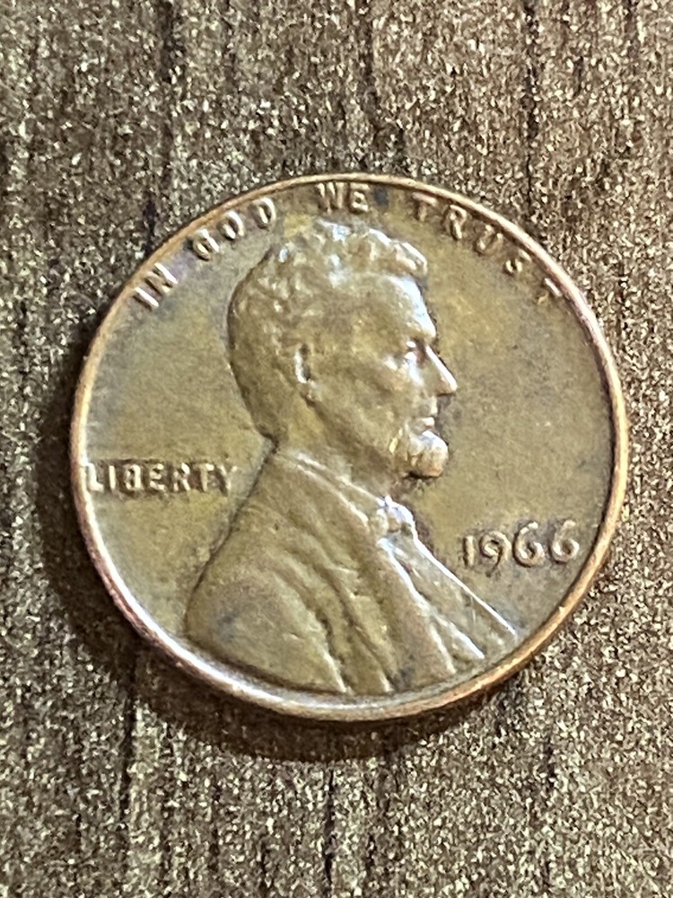 1966 P Lincoln Memorial Cent Two Large Die Chips On Reverse. 66A.
