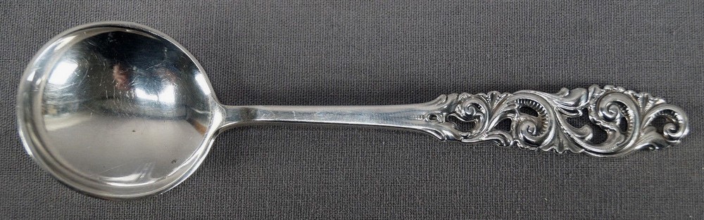 Norway 830 Silver Brodrene Mylius Tele Pattern Cream Soup Spoon
