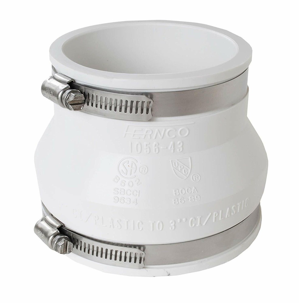 Single Rubber Flex Coupling (3x4"- White)