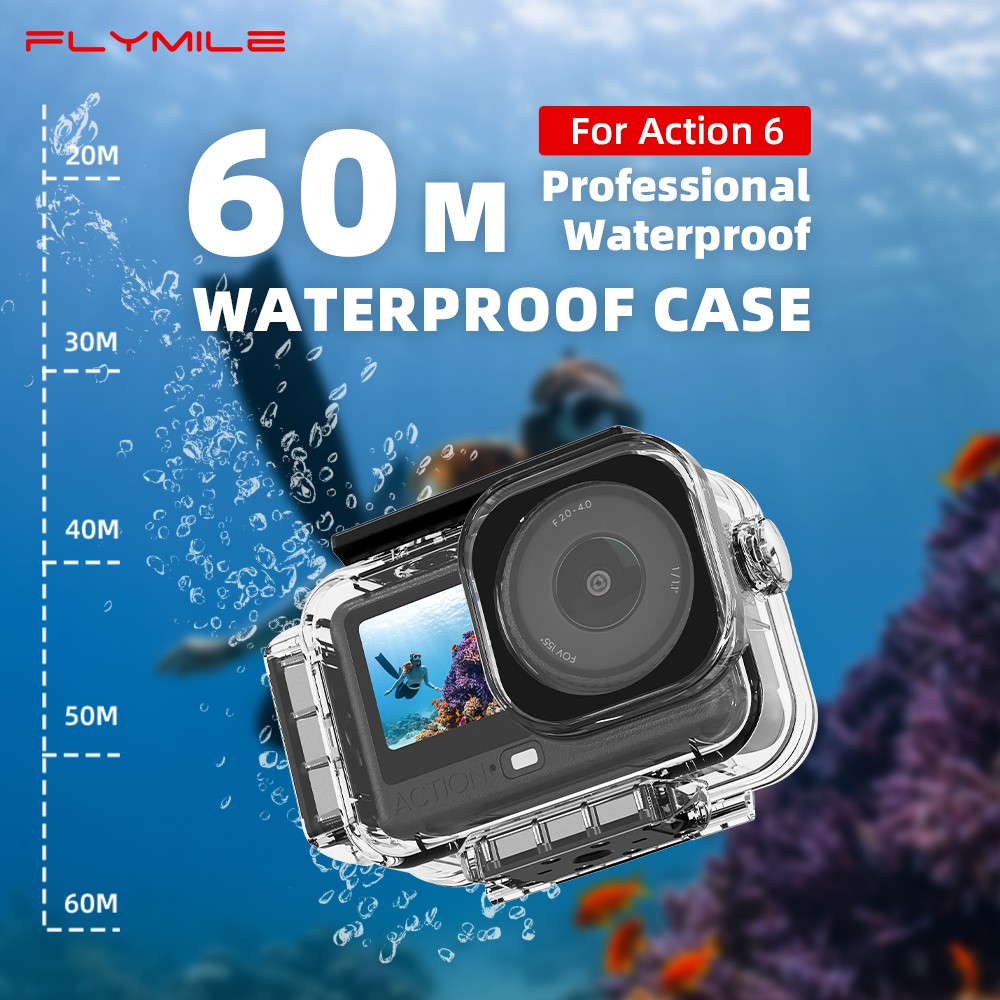 Waterproof Case For DJI OSMO Action6 Camera 60M/196FT Invisible Shell Accessory