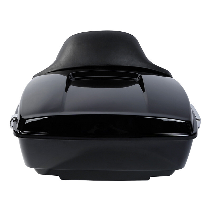 Black King Trunk Mount Rack Backrest Pad Fit For Harley Fat Boy 2008-2016