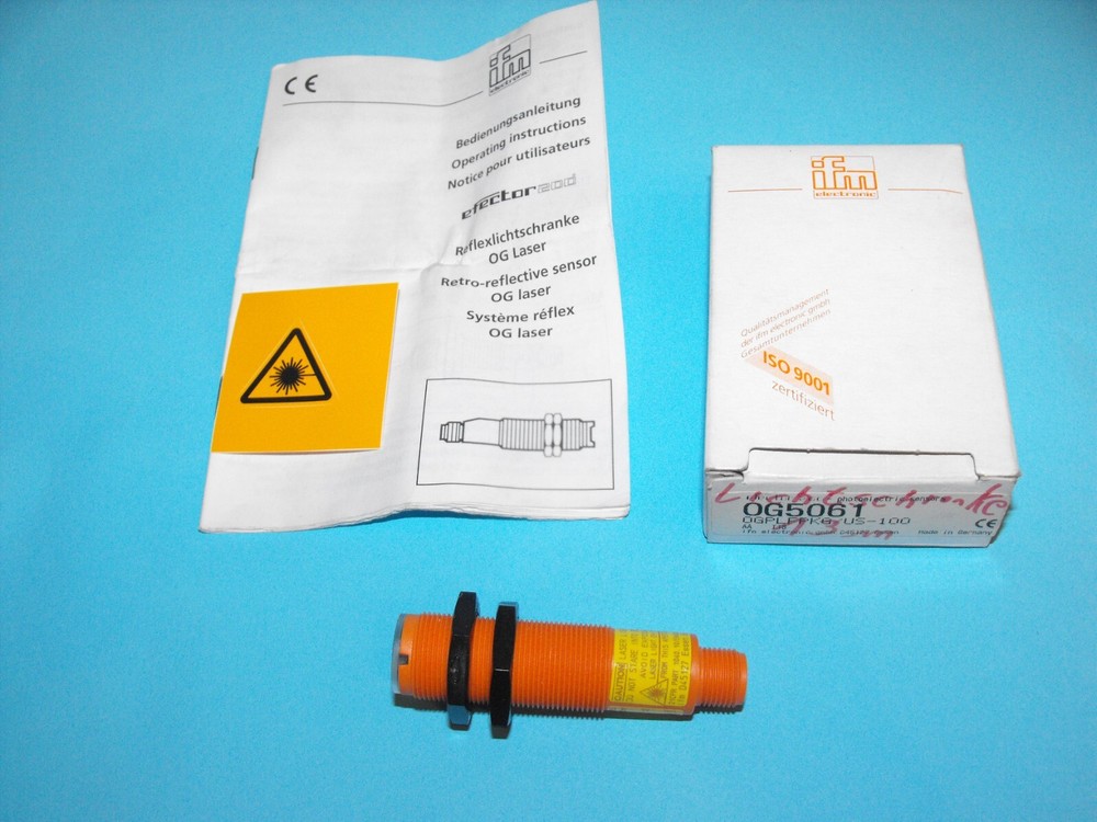IFM EFECTOR OG5061.OGPLFPKG/US-100.reflective light barrier.NEW.