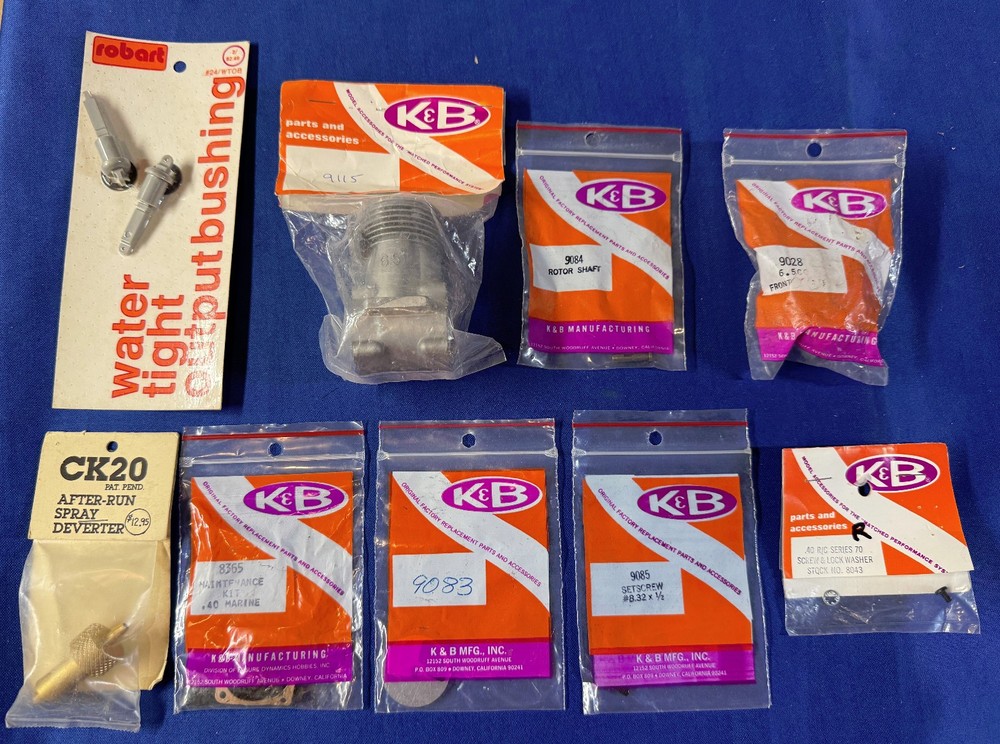 K&B 6.5cc .40 RR Marine Nitro Model Boat Engine Parts