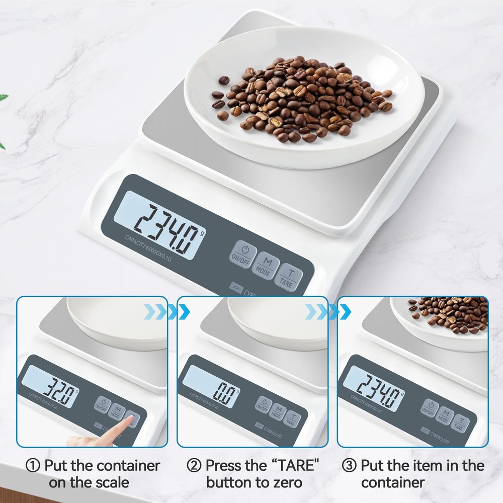 13lb/0.1g Precision Digital Food Scale - Meal Prep Kitchen Baking & Espresso ...