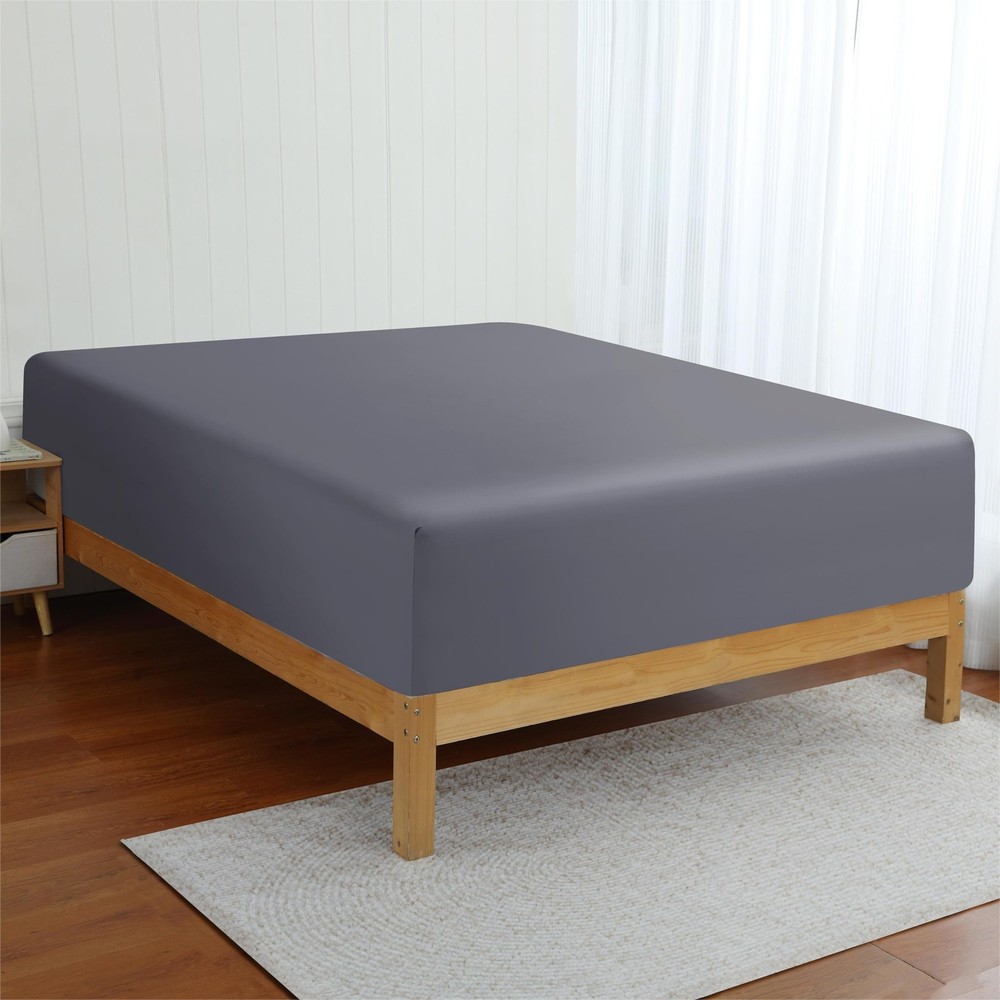 Bamboo Viscose Fitted Sheet Queen Size Only, 400 Thread Count, 16" Deep Pocke...