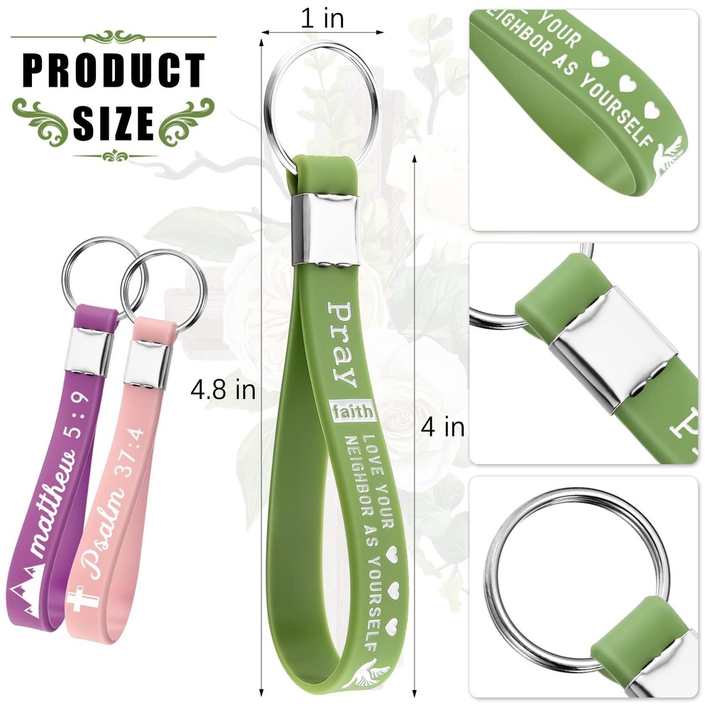 Sureio Christian Bible Keychains Bulk with Scripture Inspirational Religious ...