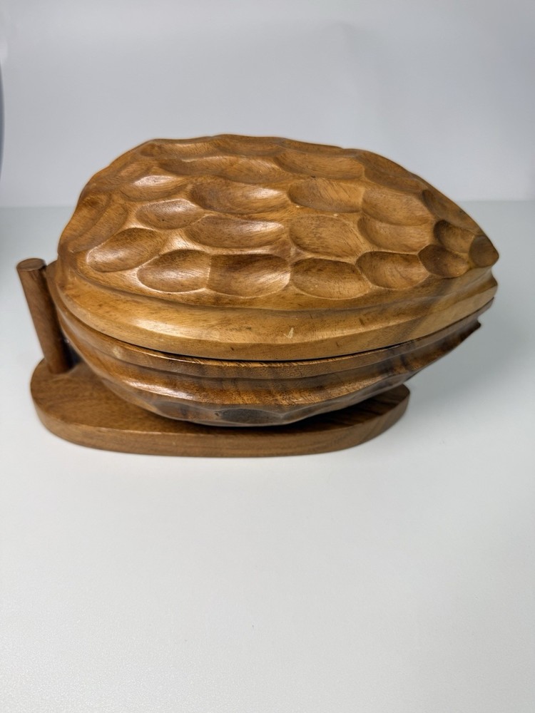 Vintage Walnut Shaped Nutcracker Bowl And Nit Cracker Tools