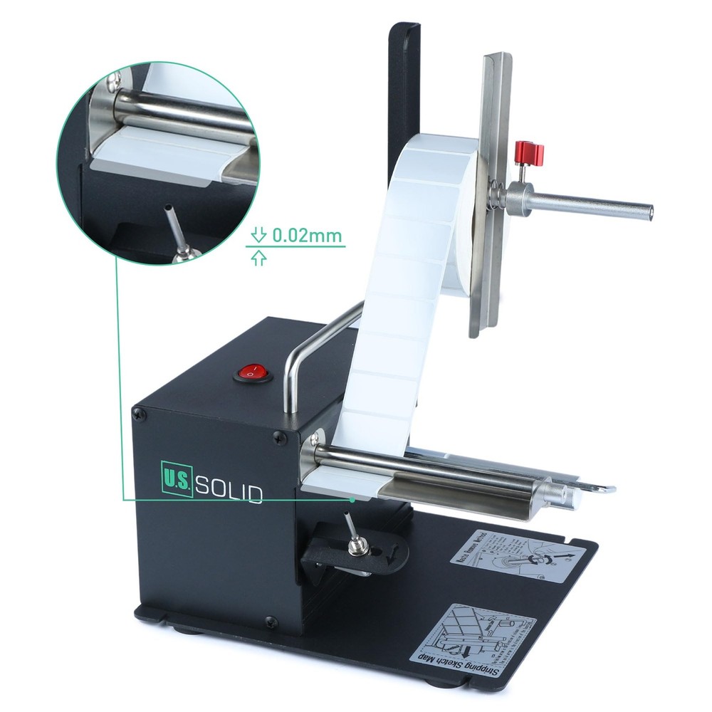 U.S. Solid Automatic Label Dispenser Translucent Clear Labels 4.52 in Width