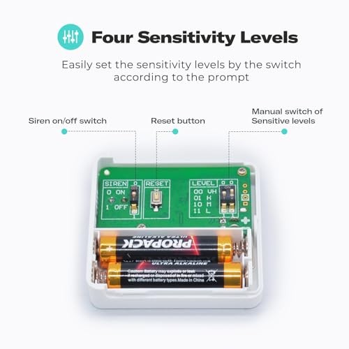 Smart Vibration Sensor with0dB Alarm,Zigbee Hub Required,Adjustable 1