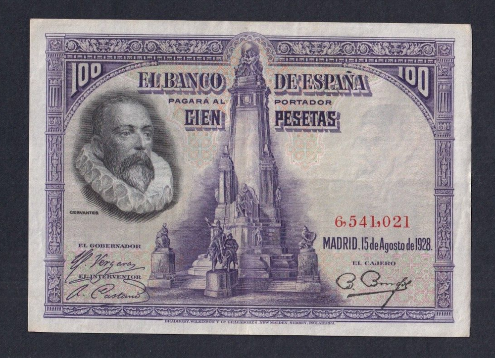 Spain 100 Pesetas P-76a 1928 EF