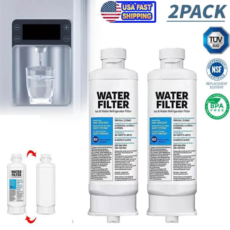 2PC For Samsung DA97-17376B HAF-QIN/EXP REFRIGERATOR DA97-08006C Water Filter
