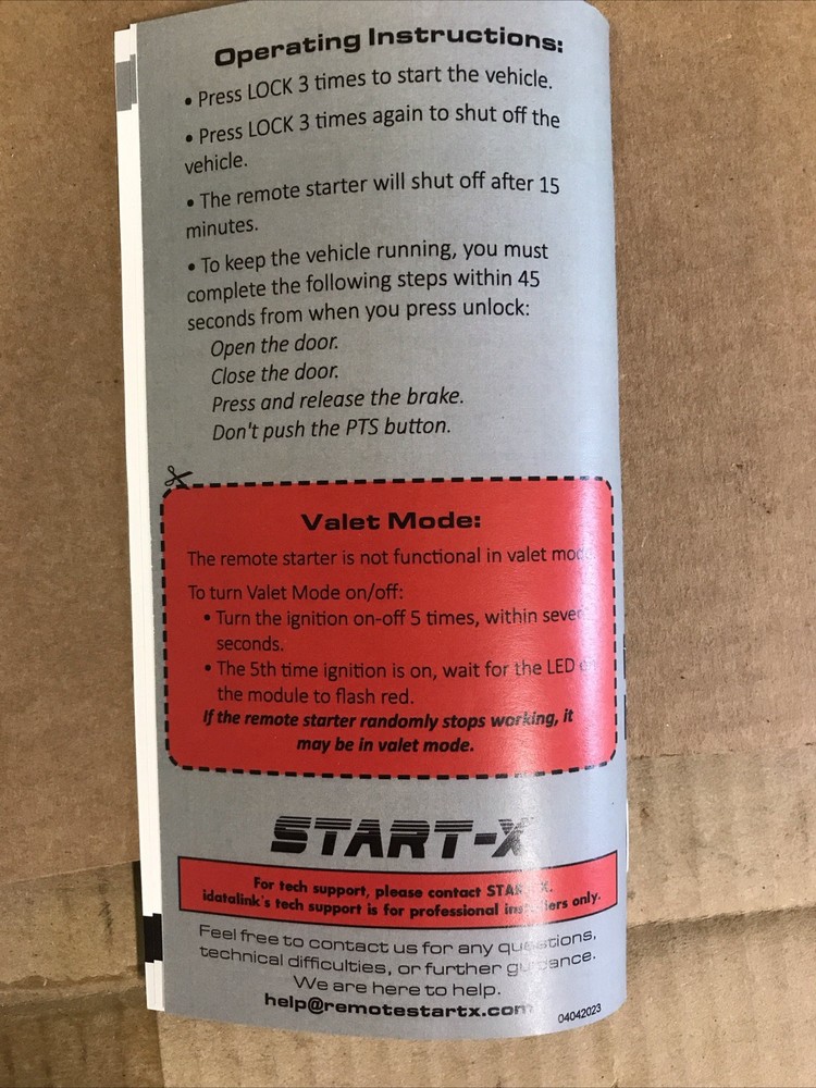 start-x remote start kit 4224 Ar