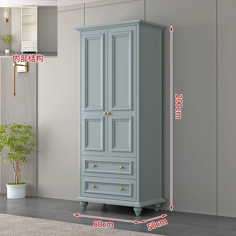Wardrobe solid color simple solid wood wardrobe with top cabinet home bedroom