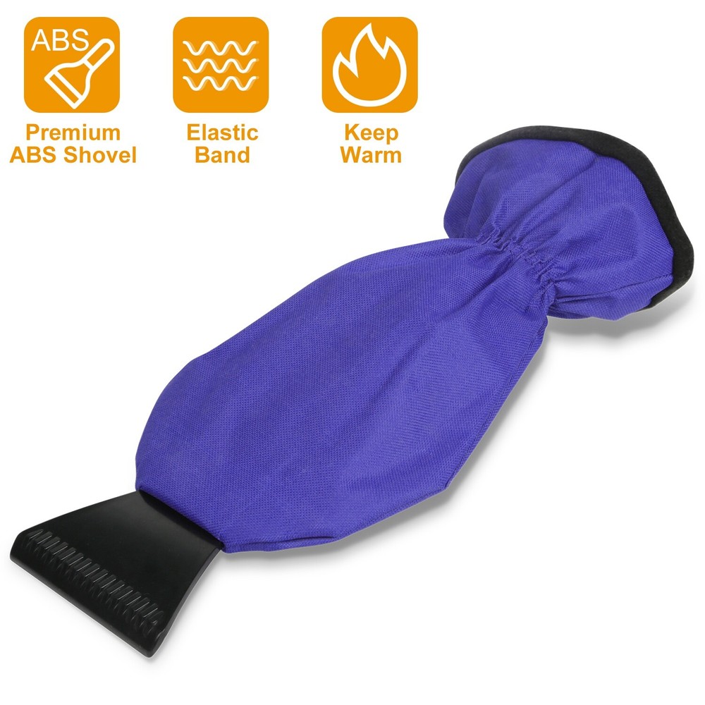 New Ice Scraper Glove - Fleece Lined Winter Windshield Mitt for Car Use