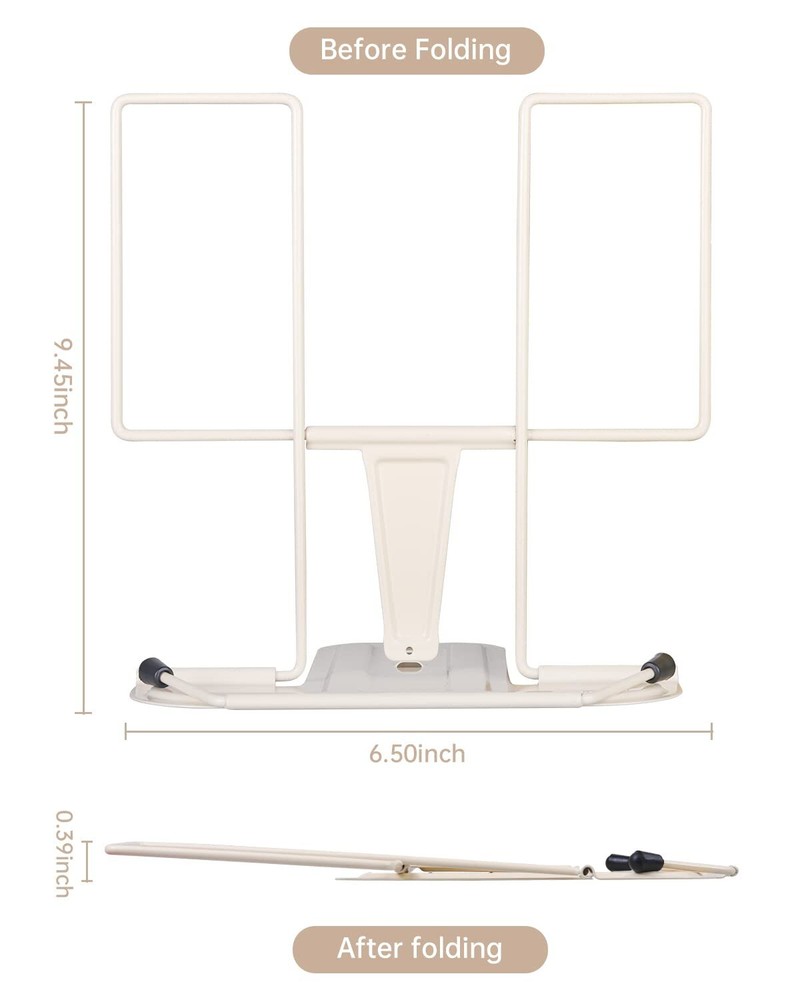 Adjustable Book Stand Holder Milky White Reading Rest Document Holder Desktop