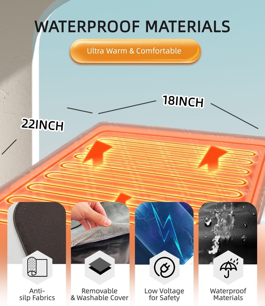 Pressure Activated Pet Heating Pad 18 x 22,Gravity Sensing,Automatic or Manua...