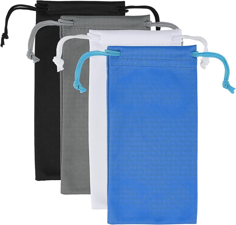 Durable Eyewear Pouch Set - Secure Drawstring Closure - Assorted Colors