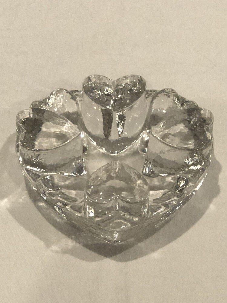 Bel Mondo Becker Crystal Heart Shaped Tealight Holder West Germany