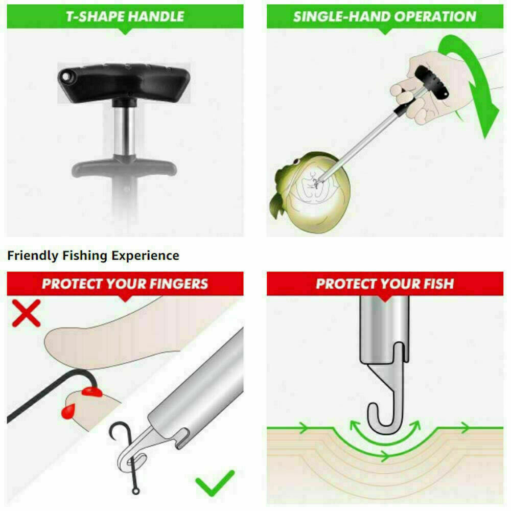 Fish Hook REMOVER Puller Detacher T-Handle Extractor Fishing Tackle Easy Tool US