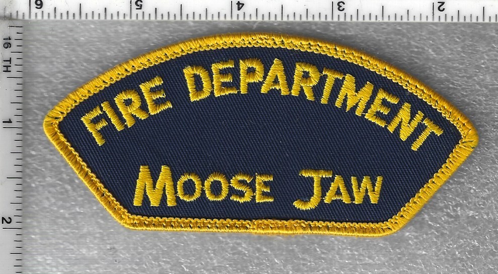 Moose Jaw Fire Dept (Saskatchewan Canada) Yellow Uniform Take-Off Shoulder Patch