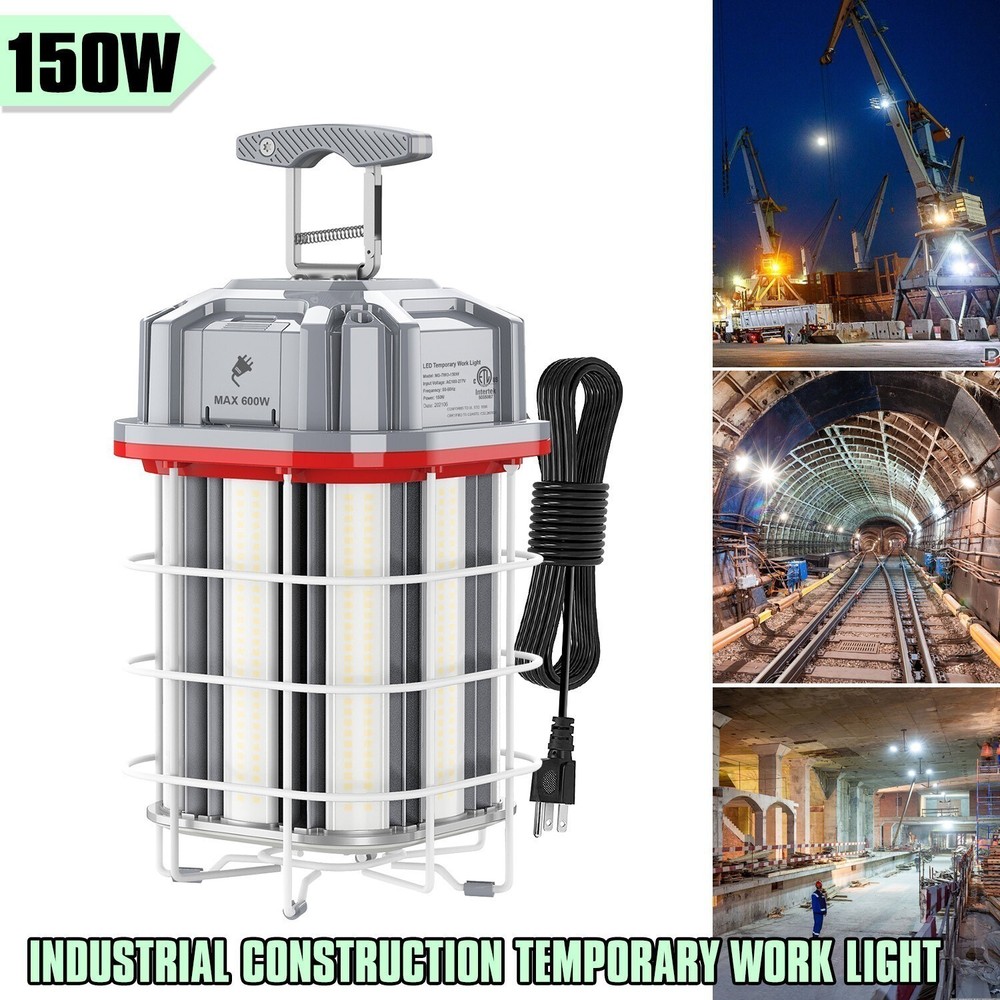 Linkable LED Temporary Work Light 150W Constructions Jobsite Lamp 22500LM 5000K