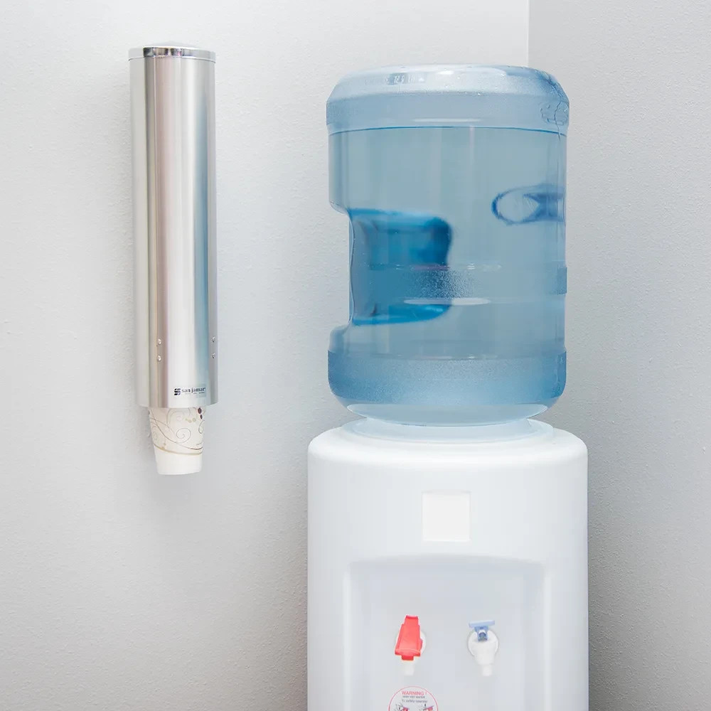 San Jamar Pull Water Cup or Cone Dispenser Stainless Steel # C3250SS