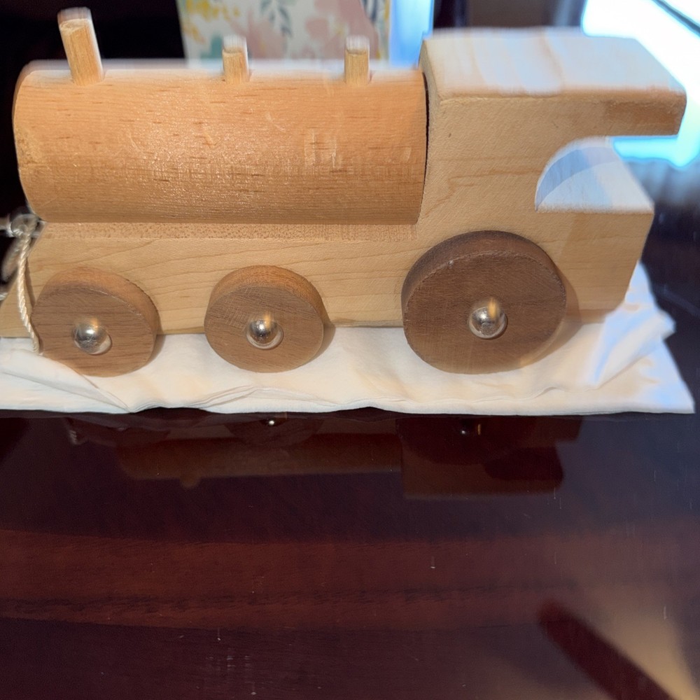handcrafted wooden toy train Engine Pull Toy