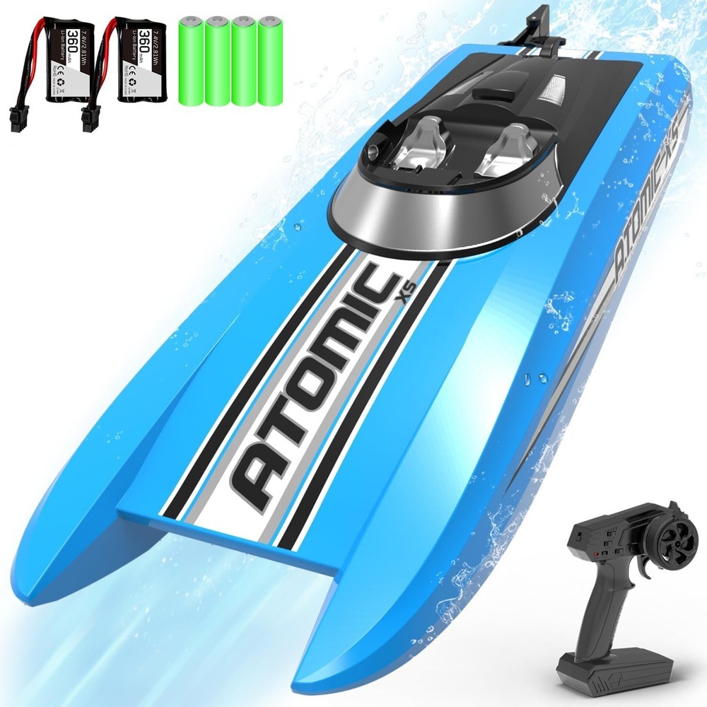 Remote Control Boat High Speed RC Boat for Adults 2 Batteries & Reverse Function